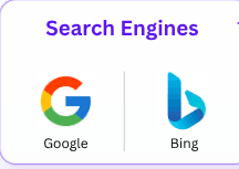 Search engines — Google and Bing