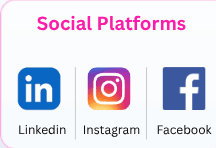 Social platforms — LinkedIn, Instagram and Facebook