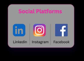 Social platforms — LinkedIn, Instagram and Facebook